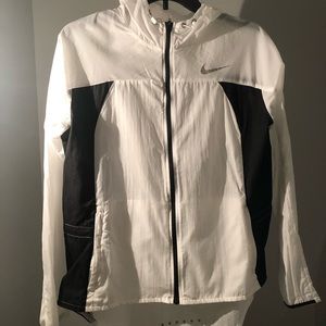 White and Black Nike Raincoat